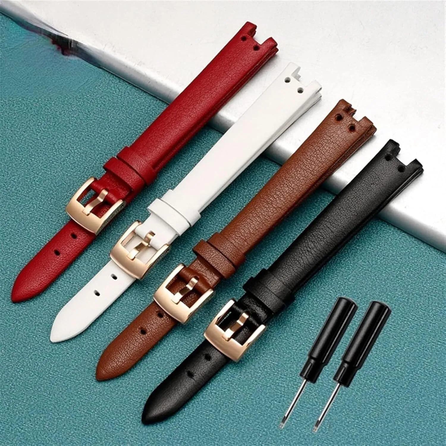 Genuine Leather Watch Strap for Anne Klein Notch AK Girl Simple Elegant Belt Small Dial Retro Watch Band