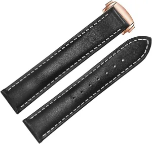 Genuine Leather Watchband For Omega 300/150 Watch Strap With Folding Buckle Accessories Wrist Band
