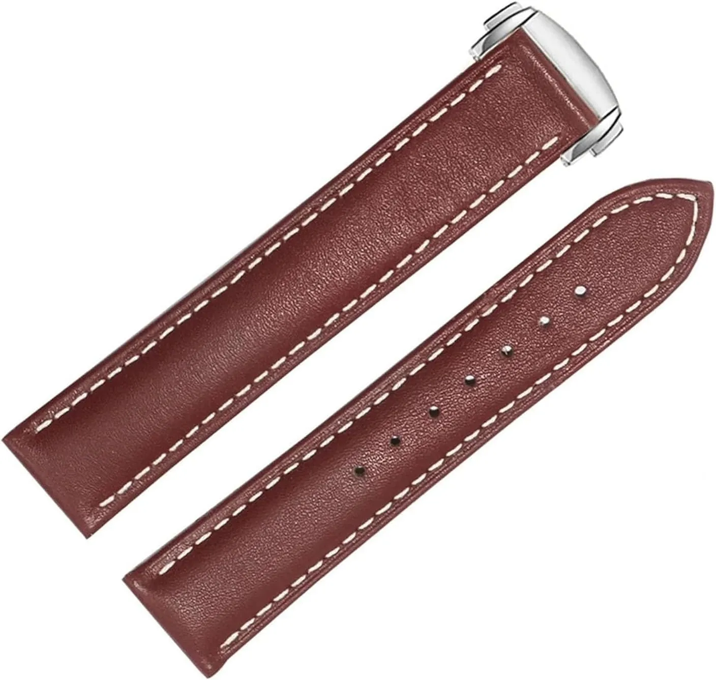 Genuine Leather Watchband For Omega 300/150 Watch Strap With Folding Buckle Accessories Wrist Band