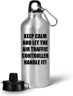 Gifts for Air Traffic Controller Water Bottle Tumbler Portable Drinkware Funny Cute Gag ATC Aviation Control Tower Flight ATCO Specialist Personnel Appreciation Idea - Keep Calm Handle It