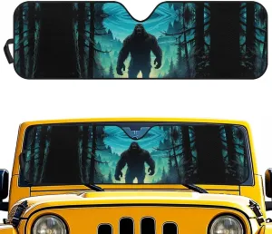 Gorilla Forest Windshield Sunshade for Off-road Vehicle Truck & SUV Folding Car Sun Shade for Front Window Auto Sun Visor Heat Protection Car Sunscreen Blocks UV Rays and Keeps Vehicle Cool