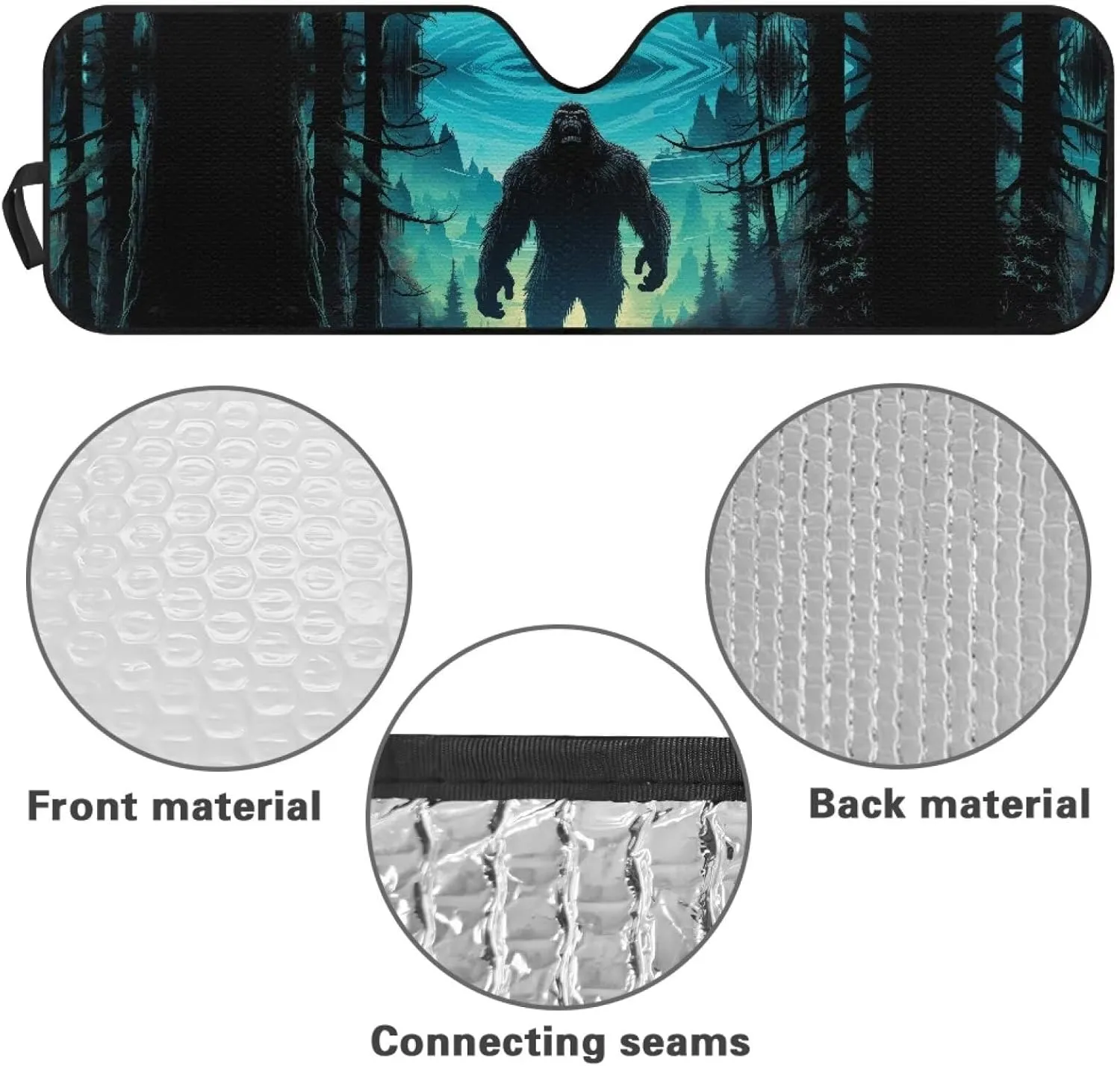 Gorilla Forest Windshield Sunshade for Off-road Vehicle Truck & SUV Folding Car Sun Shade for Front Window Auto Sun Visor Heat Protection Car Sunscreen Blocks UV Rays and Keeps Vehicle Cool