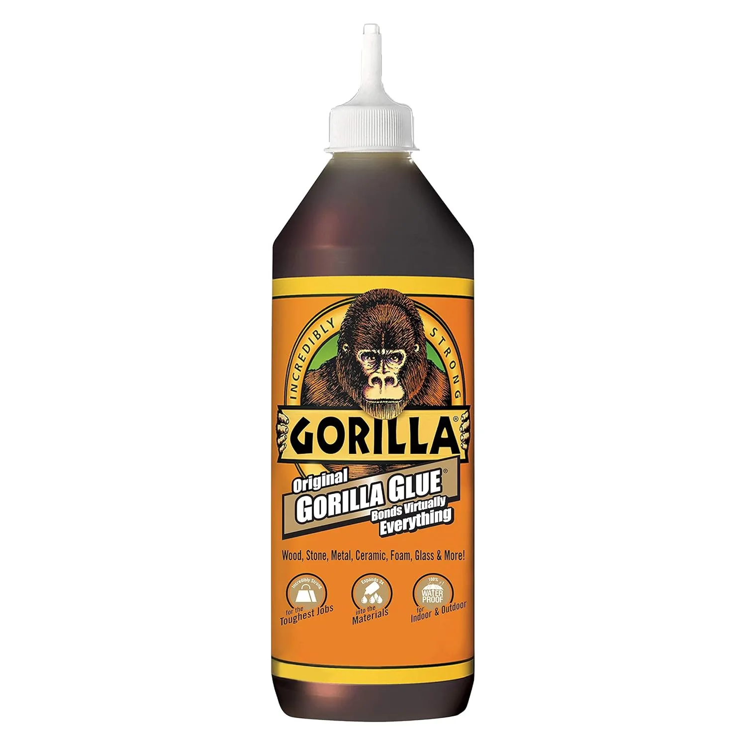 Gorilla Original Gorilla Glue, Waterproof Polyurethane Glue, 36 Ounce Bottle, Brown, (Pack of 1)