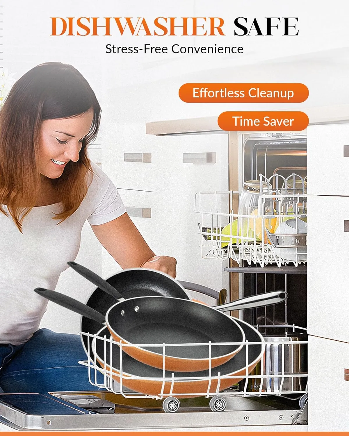 Gotham Steel Copper Cast Frying Pan Set, 3 Piece Nonstick Copper Fry Pans, 8”, 10” & 12” Nonstick Frying Pans, Nonstick Skillet Set, Omelet Pan, Cookware, PFOA Free, Dishwasher Safe Cool Touch Handle