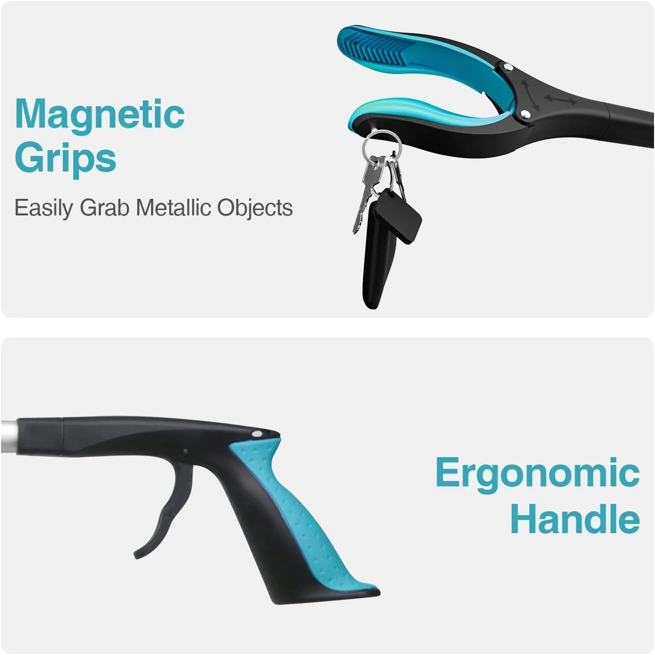 Grabber Reacher Tool 2-Pack, 32" Folding Reacher Grabber Pickup Tool with Magnets, Lightweight Grabbers for Seniors, Trash Grabber Tool with 90°Rotating Head