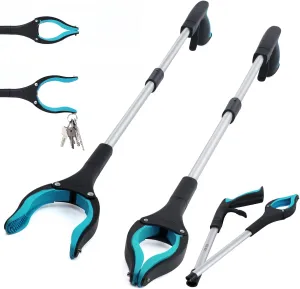 Grabber Reacher Tool 2-Pack, 32" Folding Reacher Grabber Pickup Tool with Magnets, Lightweight Grabbers for Seniors, Trash Grabber Tool with 90°Rotating Head