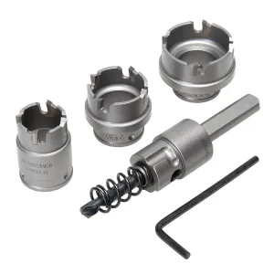 Greenlee 655 4-Piece Quick Change Carbide-Tipped Hole Cutter Set, 7/8" - 1-3/8"