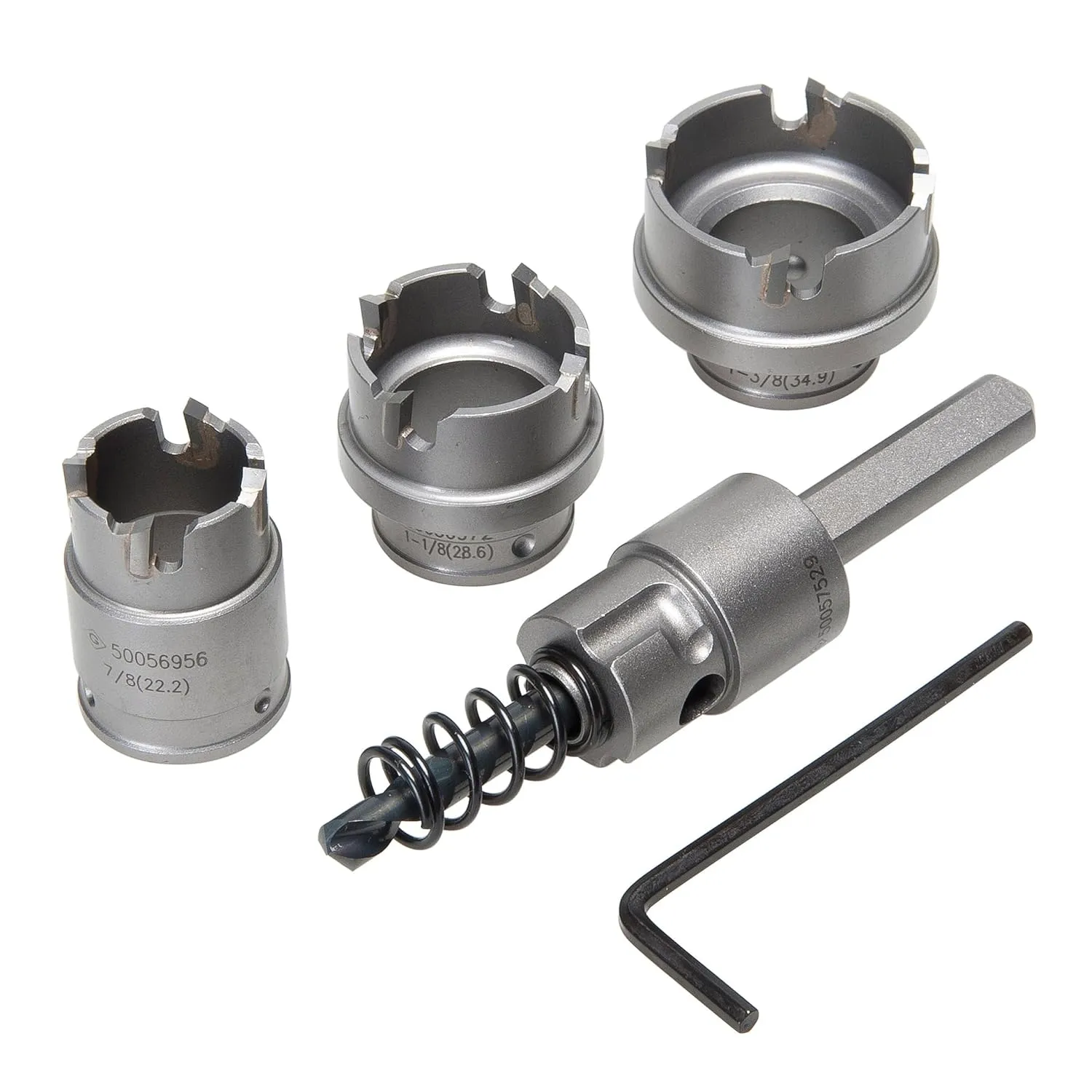 Greenlee 655 4-Piece Quick Change Carbide-Tipped Hole Cutter Set, 7/8" - 1-3/8"