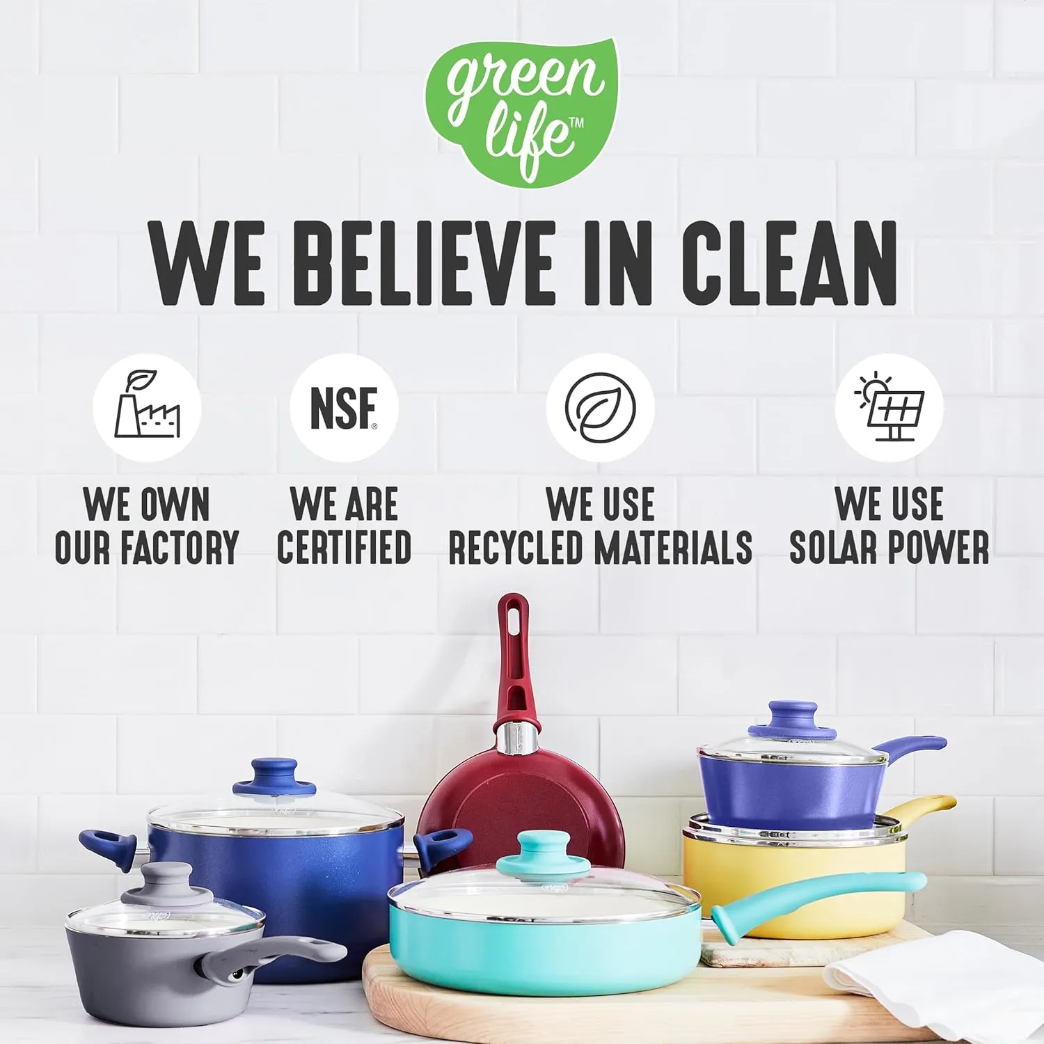 GreenLife Soft Grip 8 Piece Cookware Set, Non-Toxic PFAS-Free Ceramic Nonstick, Frying, Sauce, Sauté, Utensils, Glass Lids, Stay-Cool Handles, Wobble Free, Dishwasher & Oven Safe, Black