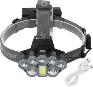 Greensen 1000lm Headlamp 6 Modes LED Headlight with Zoomable Angle Water Proof Camping Torch for Cycling Running with USB Charging