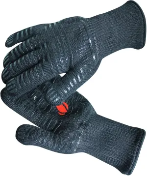 GRILL HEAT AID Premium Grill Gloves Heat Proof for Grilling - BBQ Gloves 1472°F Heat-Resistant Oven Mitts with Fingers for Cooking, Baking Pizza in Oven, Fire Gloves for Barbecue, Smoker, Campfire