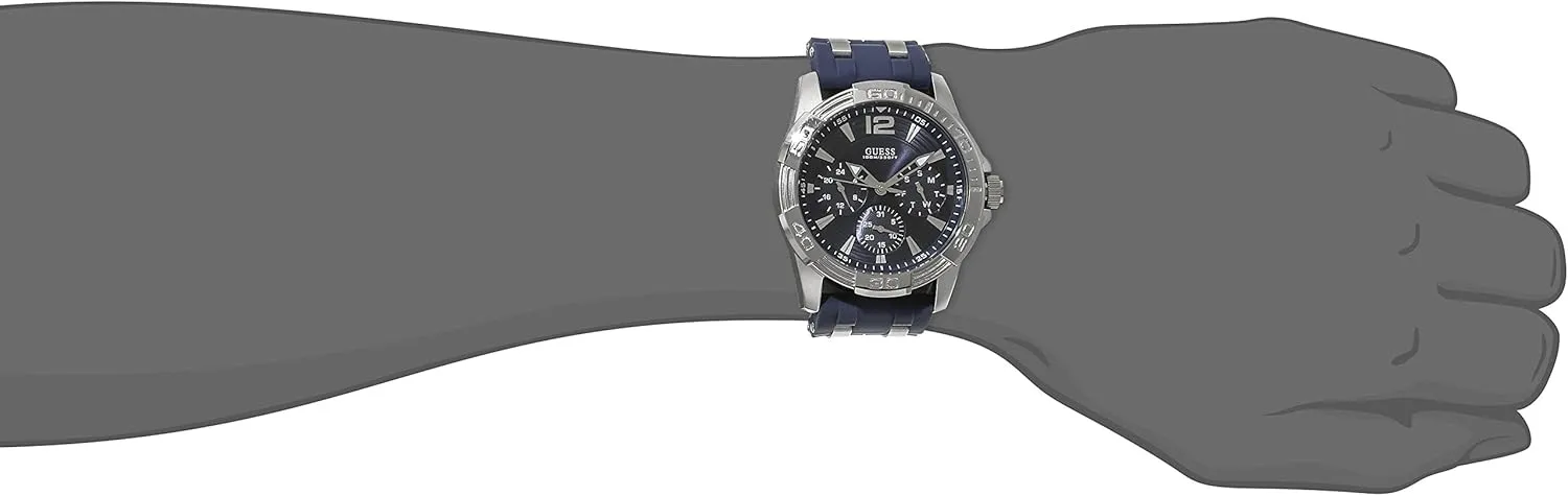 GUESS Iconic Blue Stainless Steel Stain Resistant Silicone Watch