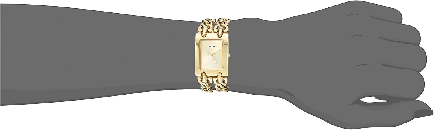 GUESS Women's Silver-Tone Multi-Chain Bracelet Watch