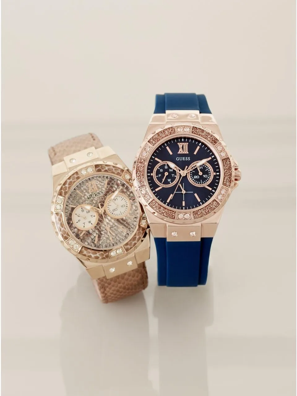 GUESS Women's Stainless Steel   Stain Resistant Silicone Watch