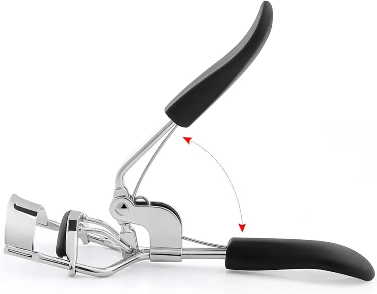 Hair Removal Tweezers Eyelash curler Curling lasting Not clip eyelid make-up beauty tool portable eyelash curler send pad Eyebrow Tweezer(Metallic)