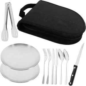 Handled Metal Tableware 1 Set Dinnerware Outdoor Steak Fork Stainless Steel Set