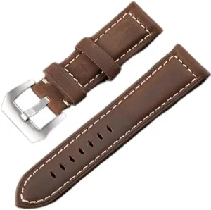 Handmade 4 Color Watch Accessories Leather 20mm 22mm 24mm 26mm Watchband Watch Strap & Watch Band(White-Patch Five-Pointed star4,26mm)