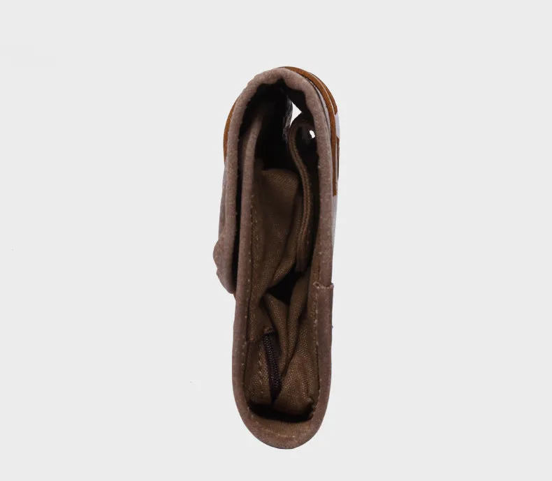 Handmade Vintage Foldable Canvas Tool Bag with Flap Cover for Men