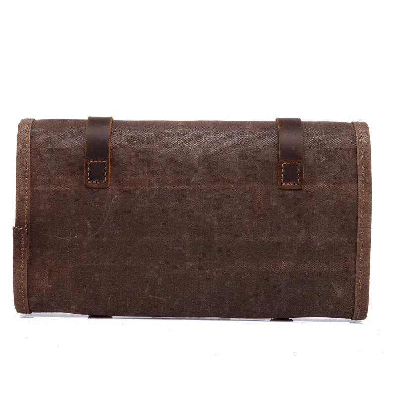 Handmade Vintage Foldable Canvas Tool Bag with Flap Cover