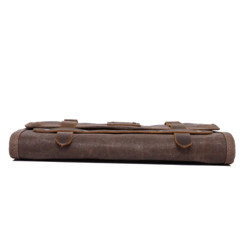 Handmade Vintage Foldable Canvas Tool Bag with Flap Cover