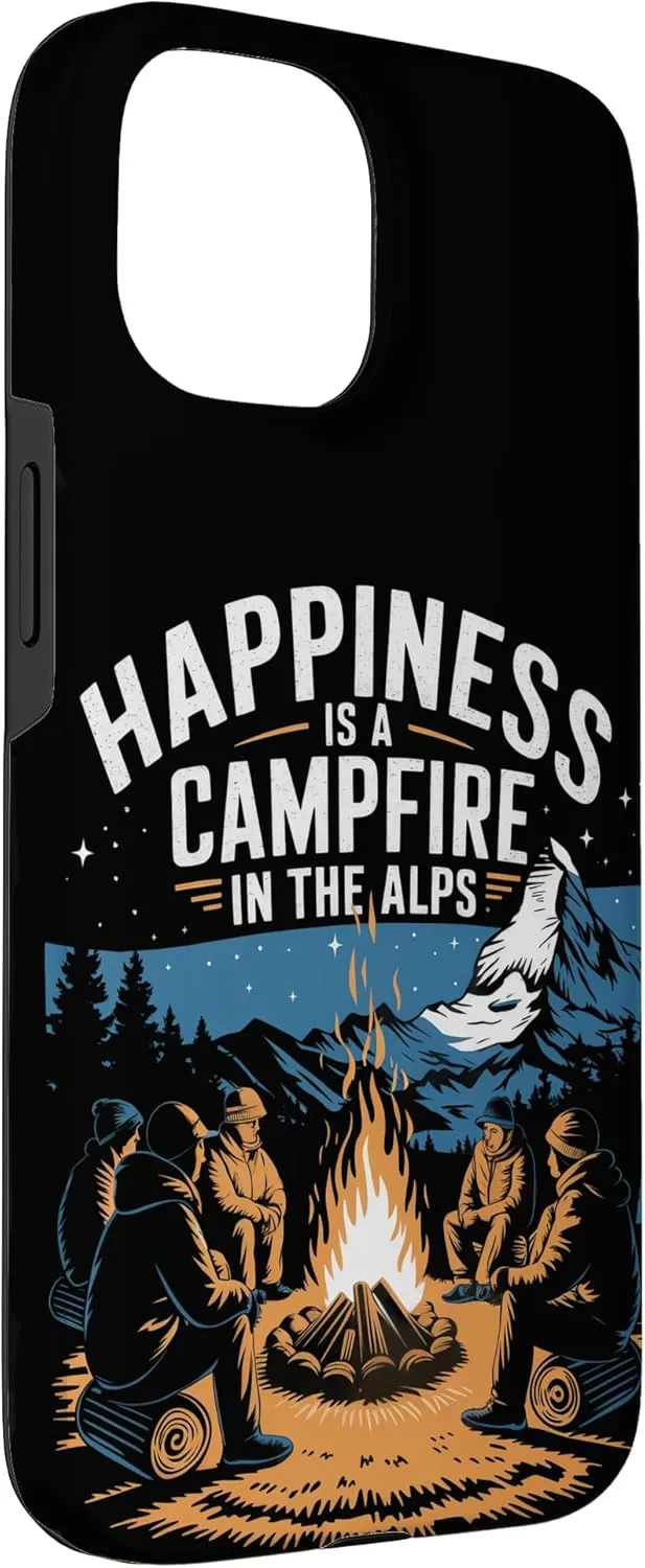 Happiness is a Campfire in the Alps Alpine Camping Case for iPhone 15