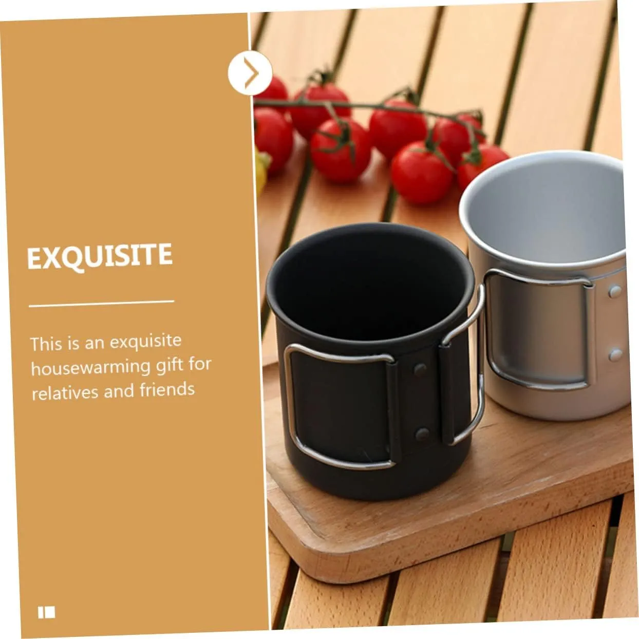 Happyyami 3pcs Travel Friendly Foldable Cup Camping Water Mug Portable Stainless Steel Cup Compact