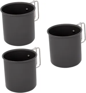 Happyyami 3pcs Travel Friendly Foldable Cup Camping Water Mug Portable Stainless Steel Cup Compact