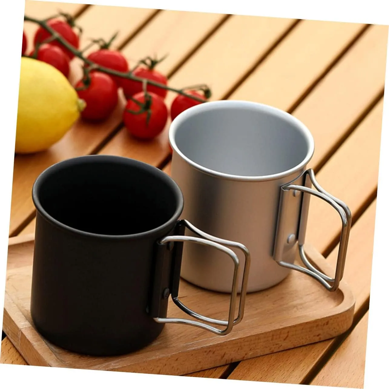 Happyyami 3pcs Travel Friendly Foldable Cup Camping Water Mug Portable Stainless Steel Cup Compact