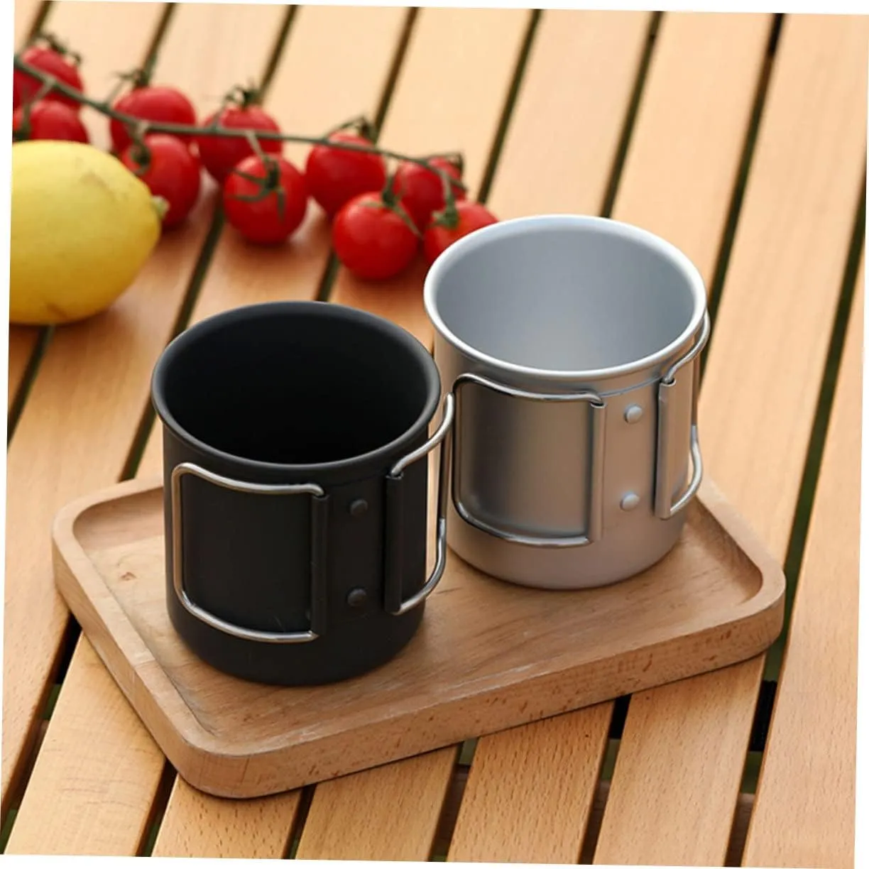 Happyyami 3pcs Travel Friendly Foldable Cup Camping Water Mug Portable Stainless Steel Cup Compact