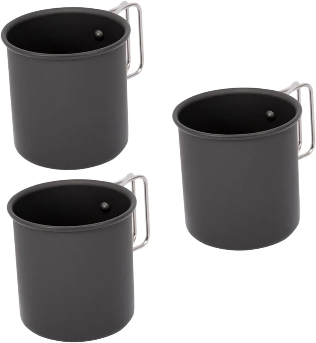 Happyyami 3pcs Travel Friendly Foldable Cup Camping Water Mug Portable Stainless Steel Cup Compact