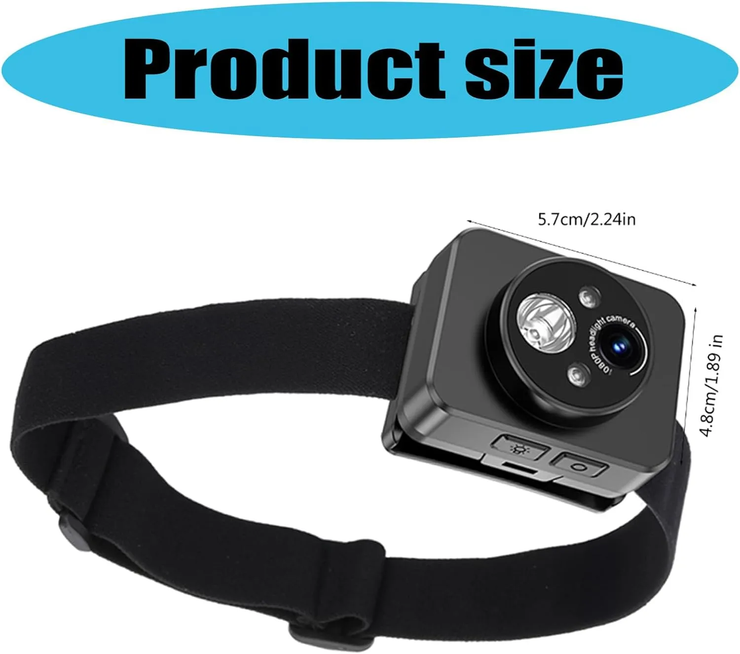 Head Mounted Camera 120°Wide Angles Night Sights Headlamp Headlights for Motorcycling Adventure