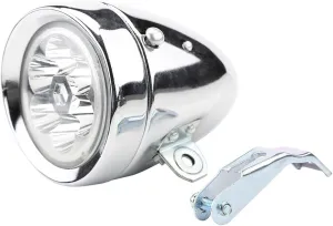 Headlight, 6 LED Light Vintage Front Light Headlight Flashlight Headlamp with Bracket (Silver)
