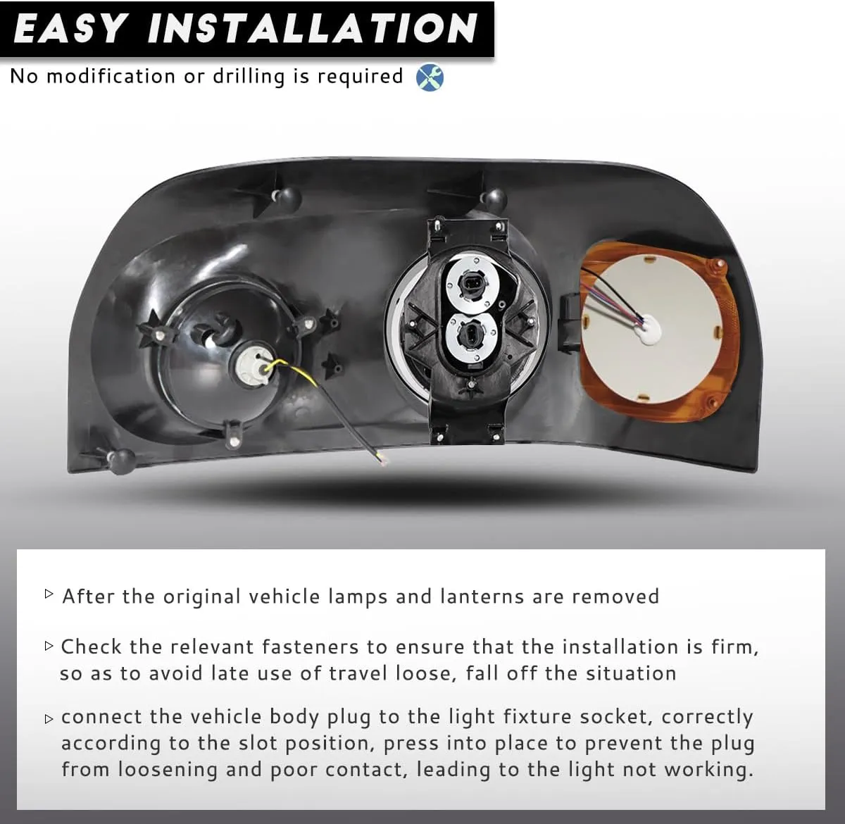 Headlights Compatible with Freightliner Century 2004-2015 Pair Set Front Headlamp DOT and SAE Approved (Black-Led turn signal)