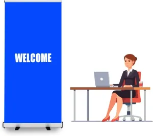 Heavy-Duty Retractable Roll Up Banner Stand 31.5"x80" (Stand ONLY) with Padded Carrying Canvas Bag It is Perfect for Trade Show and Store Display