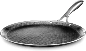 HexClad Hybrid Nonstick 12-Inch Griddle Pan, Stay-Cool Handle, Dishwasher-Friendly, Oven-Safe Up to 900°F, Induction-Ready, Compatible with All Cooktops