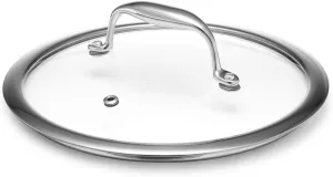 HexClad Tempered Glass Lid, 8-Inch, Designed for HexClad Hybrid Cookware, Steam Vented, Dishwasher Safe