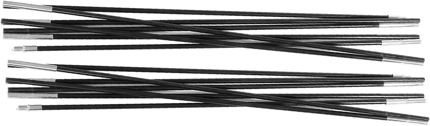 HighStrength Elastic 3.96M Fiberglass Camping Tent Pole Bars Kit, Easy Fix to Ground, Foldable Support Rods for Spare/Replacement, Lightweight