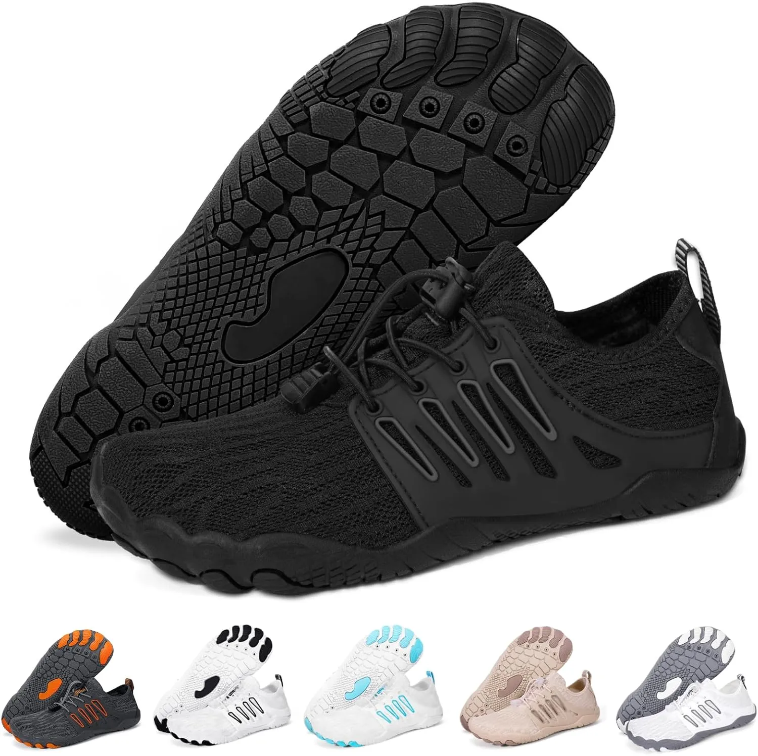 Hike Barefoot Water Shoes for Women Men Footwear, Quick Dry Wide Toe Box Pro Beach Swim Athletic Sports Shoes, Non-Slip Lightweight Aqua Shoe for Pool Hiking Walking Kayaking Diving Surfing