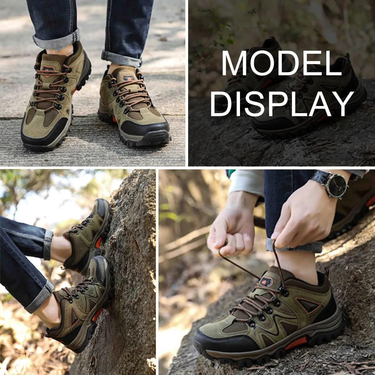 Hiking Shoes Mens Waterproof Mountain Trekking Shoes Men Breathable Walking Shoes Outdoor Sports Running Camping Climbing