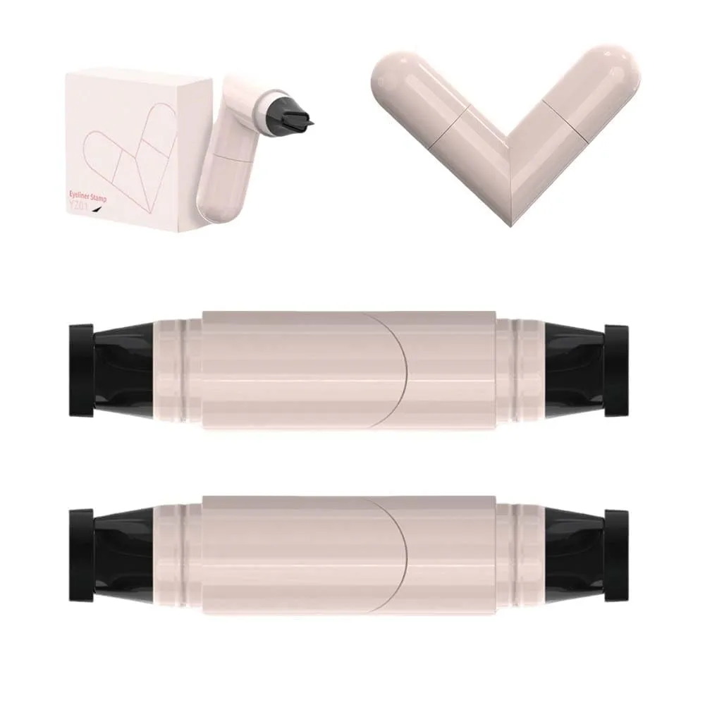 HISKI Gel Eyeliner Pencil Set,Foldable Eyeliner Stamp for Perfect Wings New Waterproof Eyeliners Smudge Proof Eyeliners Pen (2PCS-Black)