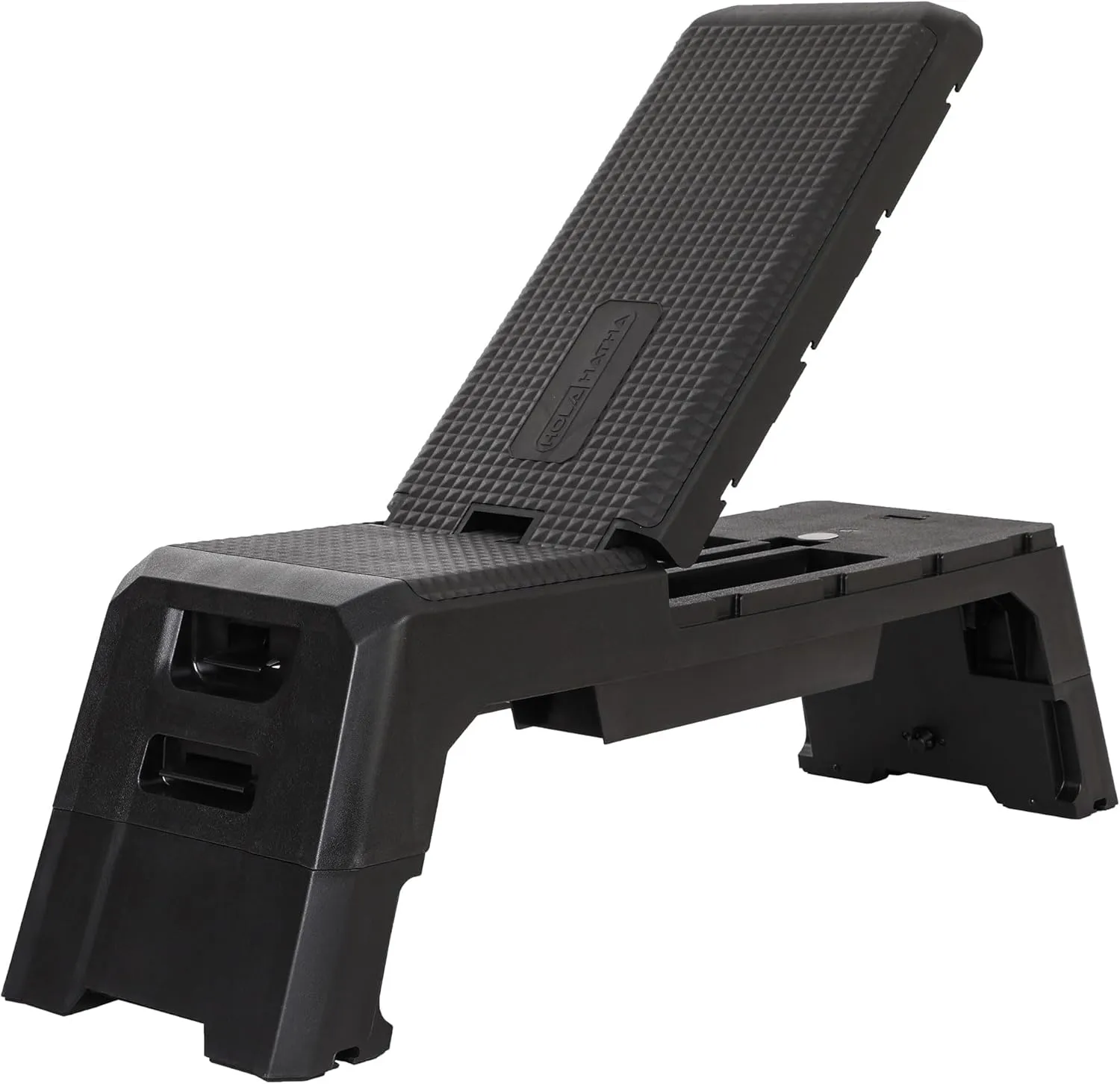 HolaHatha Adjustable Multi-Functional Exercise Bench 440 Pound Capacity Foldable Incline Deck, 8.5 to 14.5 Inch Height, Compact Design,