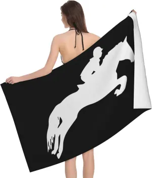 Horse Show Jumping Beach Towel Super Large Quick-Drying Absorbent Bath Towel