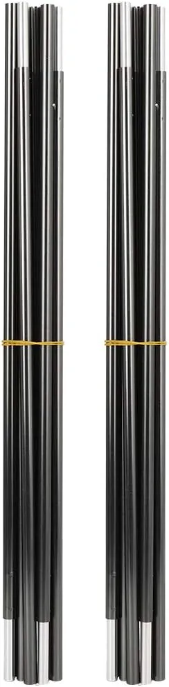 HUONIULightweight Tent Poles 0.3 Inch Dia 16.4 inch Length Black Rods Aviation Aluminum Round Bars Fiberglass Camping Tent Pole Bars Outdoor Support Rods Awning Frames Kit