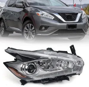 Huray Right Halogen Headlight Assembly Fit for Nissan Murano 2015 2016 RH OE Factory LED DRL Projector Headlamp w/o Bulbs Replacement Passenger Side