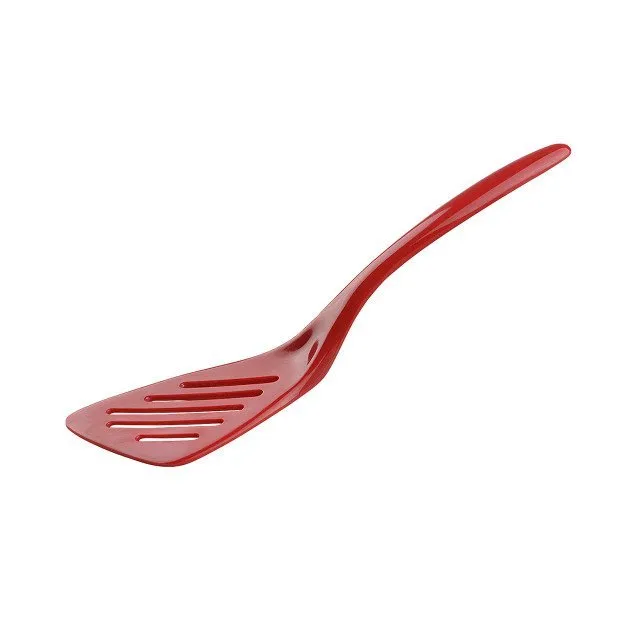 Hutzler 7.25 Inch Mini Melamine Angled Slotted Turner Spatula