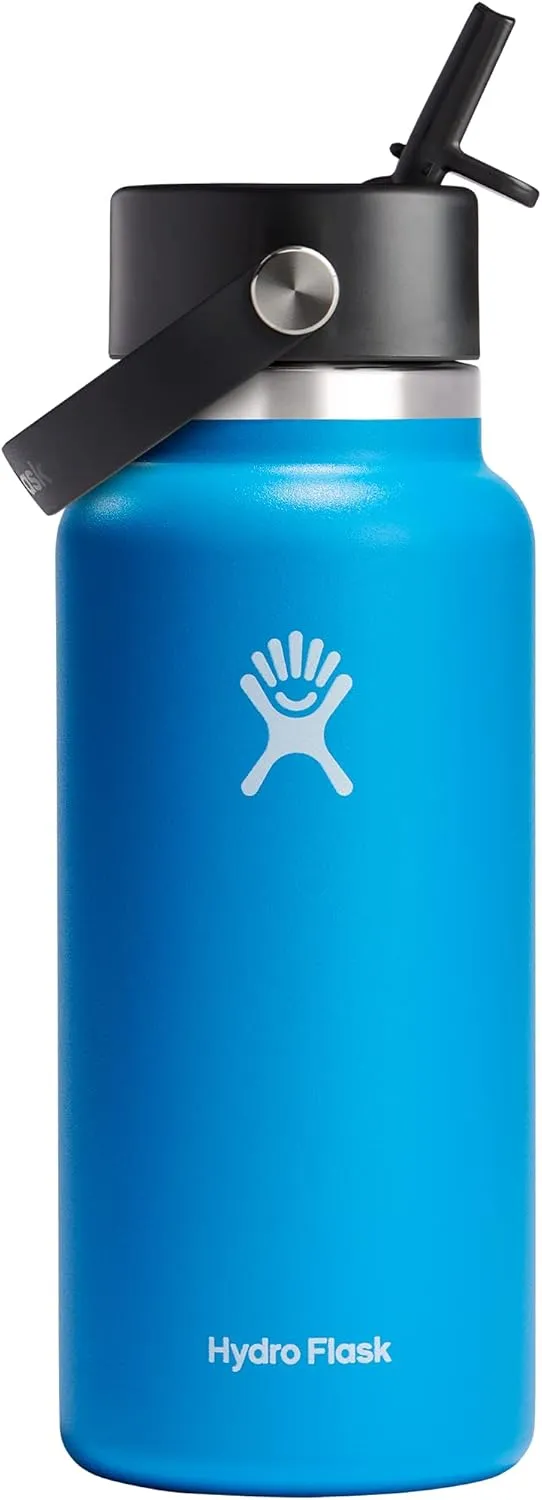Hydro Flask 32 OZ Wide Flex Straw Cap Pacific, Cold 24,Dishwasher Safe,Leakproof