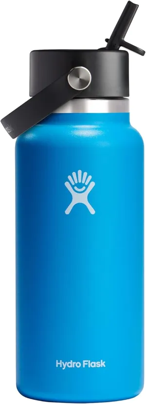 Hydro Flask 32 OZ Wide Flex Straw Cap Pacific, Cold 24,Dishwasher Safe,Leakproof