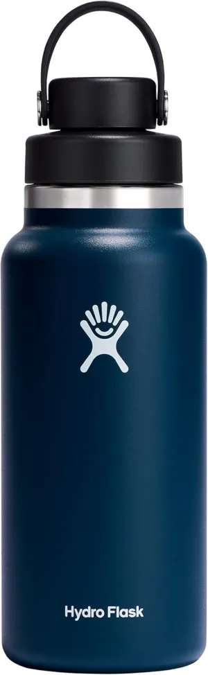 HYDRO FLASK Wide Mouth Chug Cap vacuum insulated stainless steel water bottle with leakproof closeable lid for cold water drinks, sports, travel, car and school