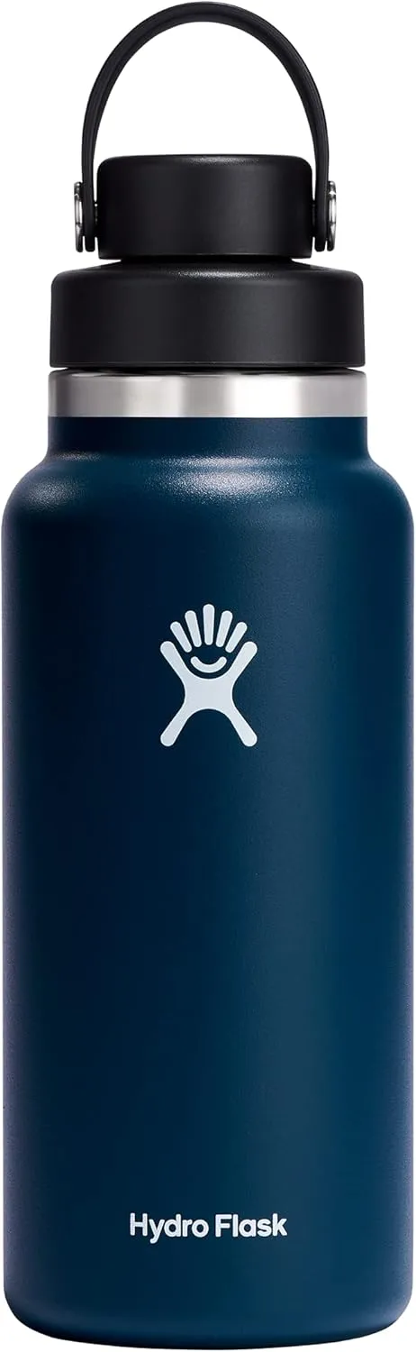 HYDRO FLASK Wide Mouth Chug Cap vacuum insulated stainless steel water bottle with leakproof closeable lid for cold water drinks, sports, travel, car and school