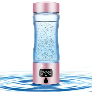 Hydrogen Water Bottle Generator with SPE/PEM Technology, Anlewo Portable H2 Water Ionizer Machine,5000PPB,6 Hours Hydrogen Retention for Family Friends Office Travel Sports Fitness